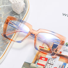 Load image into Gallery viewer, Acetate Large Square Frame Rainbow Color Flat Mirror INS Style Candy Color Blue Light Blocking Glasses