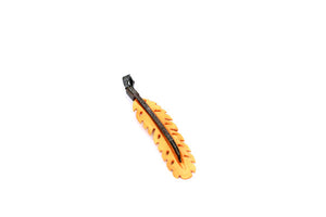 New Fashion Amazing Long Feather Bone Pendant Unique Design Hematite Bead Necklace With CZ Micro Pave Pendant Jewelry