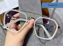 Load image into Gallery viewer, Anti Blue Light Glasses Frame Men Vintage Pilot Metal Double Beam Spectacles Men&#39;s Eyeglasses Frame Big Eyewear