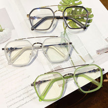 Load image into Gallery viewer, Anti Blue Light Glasses Frame Men Vintage Pilot Metal Double Beam Spectacles Men&#39;s Eyeglasses Frame Big Eyewear