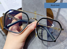 Load image into Gallery viewer, Anti Blue Light Glasses Frame Men Vintage Pilot Metal Double Beam Spectacles Men&#39;s Eyeglasses Frame Big Eyewear