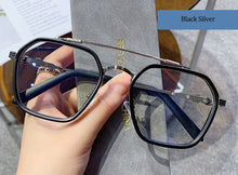 Load image into Gallery viewer, Anti Blue Light Glasses Frame Men Vintage Pilot Metal Double Beam Spectacles Men&#39;s Eyeglasses Frame Big Eyewear