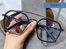 Load image into Gallery viewer, Anti Blue Light Glasses Frame Men Vintage Pilot Metal Double Beam Spectacles Men&#39;s Eyeglasses Frame Big Eyewear