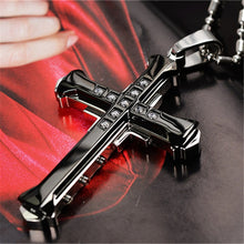 Load image into Gallery viewer, New Fashion Arrow Necklace for Men Black Metal Punk POP Cross Pendant Necklace Trendy Simple Chain Jewelry Gift collar hombre