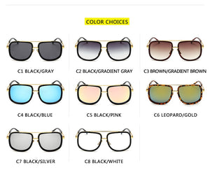 Big Frame Sunglasses Men Square  Metal Sun Glasses Women Retro Sun Glasses Vintage High Quality Gafas Oculos De Sol