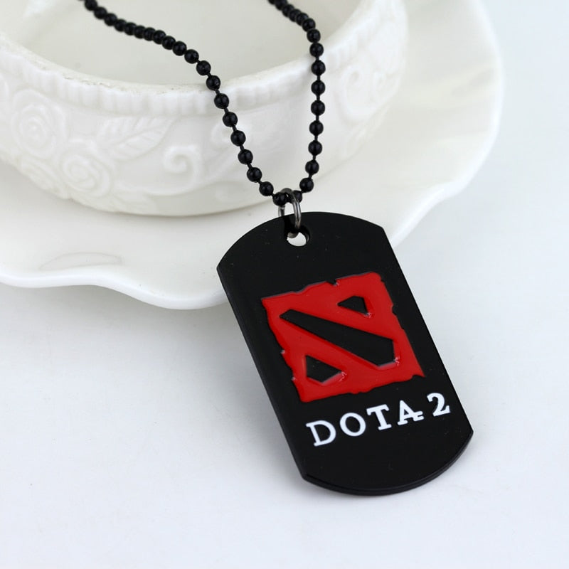 New Fashion Black Strand Chain Game DOTA 2 Necklace Dota2 LOGO Pendants Defense of the Ancients 394