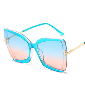 Brand Designer Cat Eye Women Sunglasses Female Gradient Points Sun Glasses Big Oculos Feminino De Sol UV400