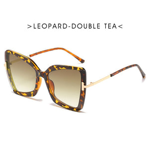Brand Designer Cat Eye Women Sunglasses Female Gradient Points Sun Glasses Big Oculos Feminino De Sol UV400