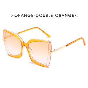 Brand Designer Cat Eye Women Sunglasses Female Gradient Points Sun Glasses Big Oculos Feminino De Sol UV400