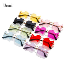 Load image into Gallery viewer, Brand Designer Of Square Rimless Sunglasses For Women Men Retro Clear Ocean Lens Sun Glasess Ins Trending Shades UV