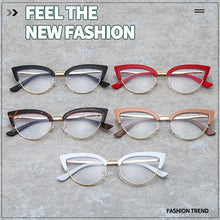 Load image into Gallery viewer, Cat Eye Optical Glasses Eye Wear Semi-Rimless Metal Anti Blue Light Sunglasses Anti luz azul oculos escuros
