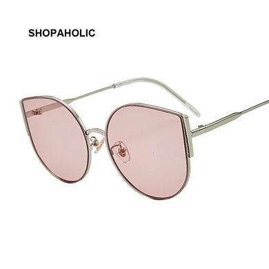 Cat Eye Sunglasses Women  Brand Design Mirror Lens Vintage Sun Glasses Female Rose Gold Metal UV400 Oculos