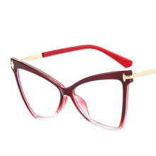 Carica l'immagine nel visualizzatore di Gallery, Cat Eye Women Anti Blue Light Glasses TR90 Retro Clear Ladies Eyeglasses Computer Reading  Designer