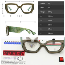Load image into Gallery viewer, New Colorful Square Women Glasses Frame Clear Anti-Blu-Ray Spring Hinge Wide Legs Eyewear Men Optical Polygon Frame