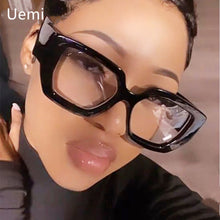 Load image into Gallery viewer, New Colorful Square Women Glasses Frame Clear Anti-Blu-Ray Spring Hinge Wide Legs Eyewear Men Optical Polygon Frame