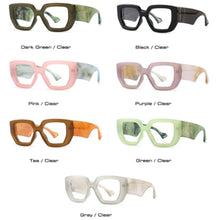 Load image into Gallery viewer, New Colorful Square Women Glasses Frame Clear Anti-Blu-Ray Spring Hinge Wide Legs Eyewear Men Optical Polygon Frame