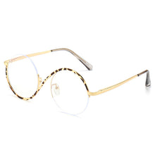 Carica l&#39;immagine nel visualizzatore di Gallery, Occhiali ottici semi-senza montatura rotondi incrociati 2023 Occhiali da sole oversize in metallo anti luce blu con montatura per occhiali da vista femminili 