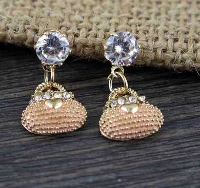 Orecchini a forma di borse carine di nuova moda per le donne Boucle all'ingrosso di alta qualità in oro 