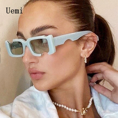 Designer Small Square Sunglasses For Women Men Retro Off Frame Sun Glasses Brand Notched Ins Trending UV400 Eyewear