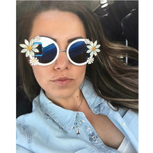 Load image into Gallery viewer, Designer Women Girls Rhinestone Crystal Sunglasses Retro Decor Floral Flower Sunglasses Summer Beach Glasses