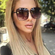 Load image into Gallery viewer, Elegant Lady Oversize Rimless Square Sunglasses Women Small Bee Glasses Gradient  Sun Glasses For Female UV400