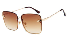 Load image into Gallery viewer, Elegant Lady Oversize Rimless Square Sunglasses Women Small Bee Glasses Gradient  Sun Glasses For Female UV400