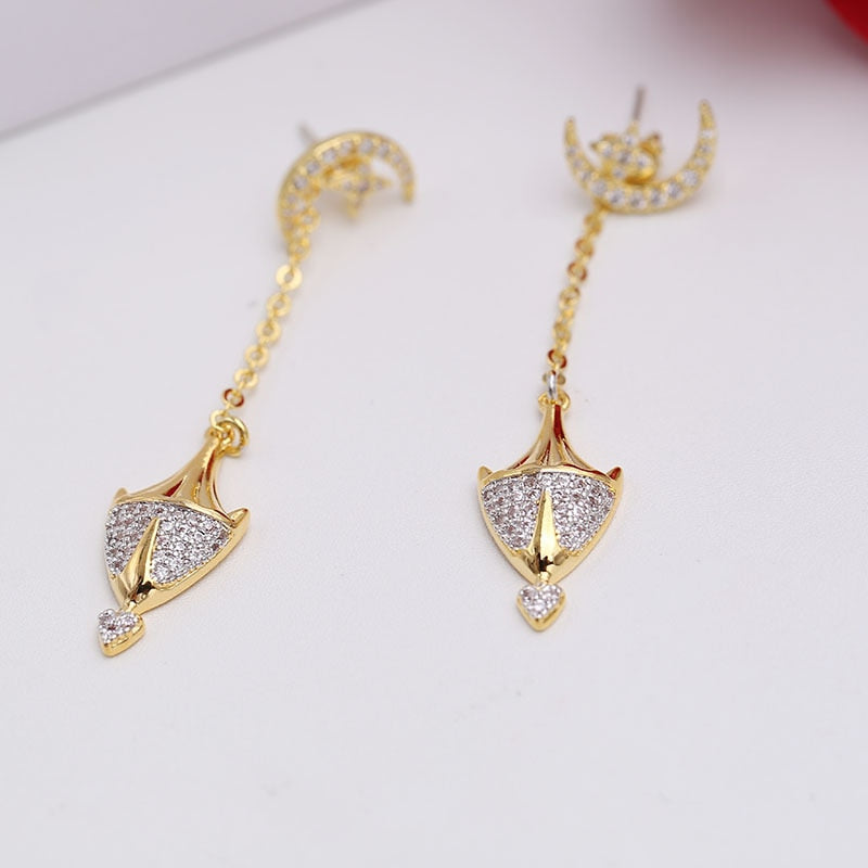 New Fashion European Charm Women Crystal Earrings Jewelry Birthd Anniversary Gift Exquisite Handmade Jewelry Accessories