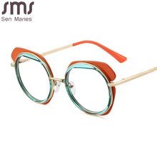 Load image into Gallery viewer, Eyewear Women TR90 Anti Blue Computer Eyeglasses Oversized Blue Light Blocking Punk Round Optical Glasses Frames