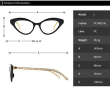 Carica l'immagine nel visualizzatore di Gallery, Female Anti-blue Light Cat Eye Frame Glasses Vintage For Women Computer Clear Eyeglasses Ladies