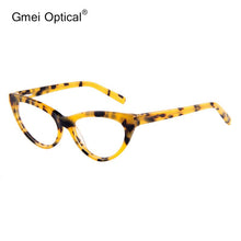 Carica l&#39;immagine nel visualizzatore di Gallery, Montatura per occhiali da vista da donna con montatura intera in acetato ipoallergenico Cat-Eye stile alla moda con cerniera a molla 