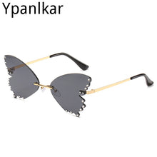 Load image into Gallery viewer, Frameless Butterfly Rhinestone Sunglasses Ladies Steampunk Designer Sunglasses Retro Glasses