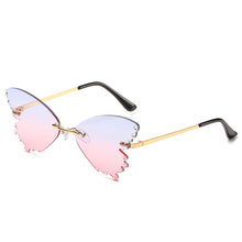 Load image into Gallery viewer, Frameless Butterfly Rhinestone Sunglasses Ladies Steampunk Designer Sunglasses Retro Glasses