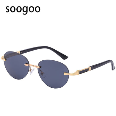 Frameless Round Sunglasses Men  Retro Brand Designer Sun Glasses Rimless Women Retro Classic Eyeglasses UV 400