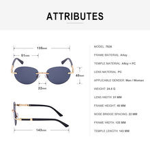 Load image into Gallery viewer, Frameless Round Sunglasses Men  Retro Brand Designer Sun Glasses Rimless Women Retro Classic Eyeglasses UV 400