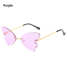 Load image into Gallery viewer, Frameless Trend Sunglasses ins Butterfly Glasses Sunglasses Vintage Female Glasses Design Streetwear