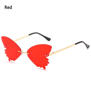 Frameless Trend Sunglasses ins Butterfly Glasses Sunglasses Vintage Female Glasses Design Streetwear
