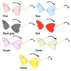 Frameless Trend Sunglasses ins Butterfly Glasses Sunglasses Vintage Female Glasses Design Streetwear