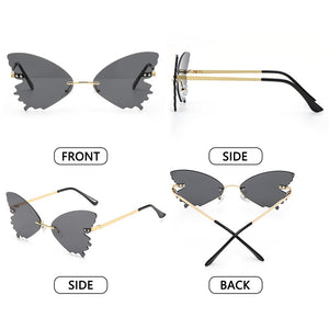 Frameless Trend Sunglasses ins Butterfly Glasses Sunglasses Vintage Female Glasses Design Streetwear