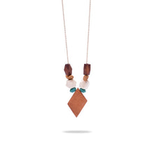 Carica l&#39;immagine nel visualizzatore di Gallery, New Fashion Geometric Necklace Wood Pendant Golden Link Chain Long Necklace Women Jewelry Personality Jewelry Nice Gift