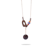Carica l&#39;immagine nel visualizzatore di Gallery, New Fashion Geometric Necklace Wood Pendant Golden Link Chain Long Necklace Women Jewelry Personality Jewelry Nice Gift