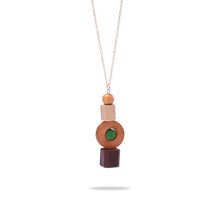 Carica l&#39;immagine nel visualizzatore di Gallery, New Fashion Geometric Necklace Wood Pendant Golden Link Chain Long Necklace Women Jewelry Personality Jewelry Nice Gift
