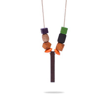 Carica l&#39;immagine nel visualizzatore di Gallery, New Fashion Geometric Necklace Wood Pendant Golden Link Chain Long Necklace Women Jewelry Personality Jewelry Nice Gift