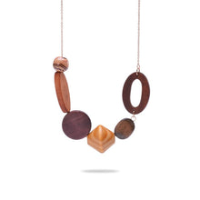 Carica l&#39;immagine nel visualizzatore di Gallery, New Fashion Geometric Necklace Wood Pendant Golden Link Chain Long Necklace Women Jewelry Personality Jewelry Nice Gift
