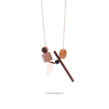 Carica l&#39;immagine nel visualizzatore di Gallery, New Fashion Geometric Necklace Wood Pendant Golden Link Chain Long Necklace Women Jewelry Personality Jewelry Nice Gift