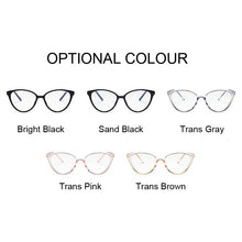 Load image into Gallery viewer, Fashion Glasses Frame Cat Eye Myopia Optical Eyeglasses Women Anti Blue Eyewear Comfort Light Transparent Color Gafas