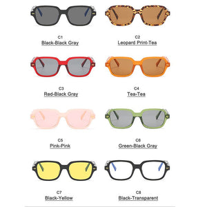 Jelly Sunglasses Men and Women Retro Box Personality Glasses  Spectacles