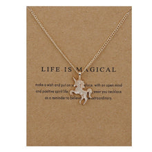 Load image into Gallery viewer, New Fashion Jewelry Life Is Magical Unicorn Horse Alloy Clavicle Statement Necklace Women Girl Chocker Necklace Pendant Necklace