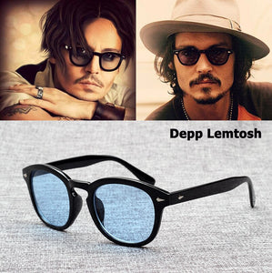 Johnny Depp Lemtosh Style Sunglasses Men Brand Design Vintage Round Tint Ocean Lens Sun Glasses Oculos De Sol UV400