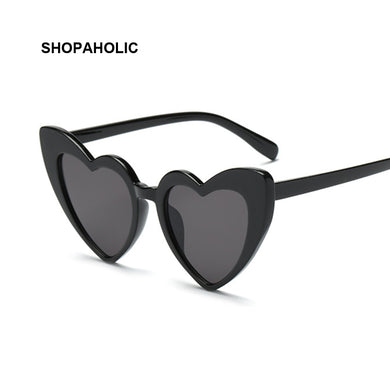 Love Heart Sunglasses Women Cute Sexy Retro Cat Eye Vintage Mirror Sun Glasses Female Black Oculos De Sol