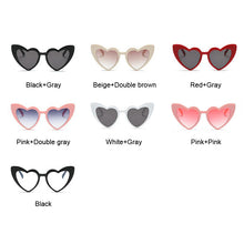 Load image into Gallery viewer, Love Heart Sunglasses Women Cute Sexy Retro Cat Eye Vintage Mirror Sun Glasses Female Black Oculos De Sol